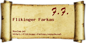 Flikinger Farkas névjegykártya